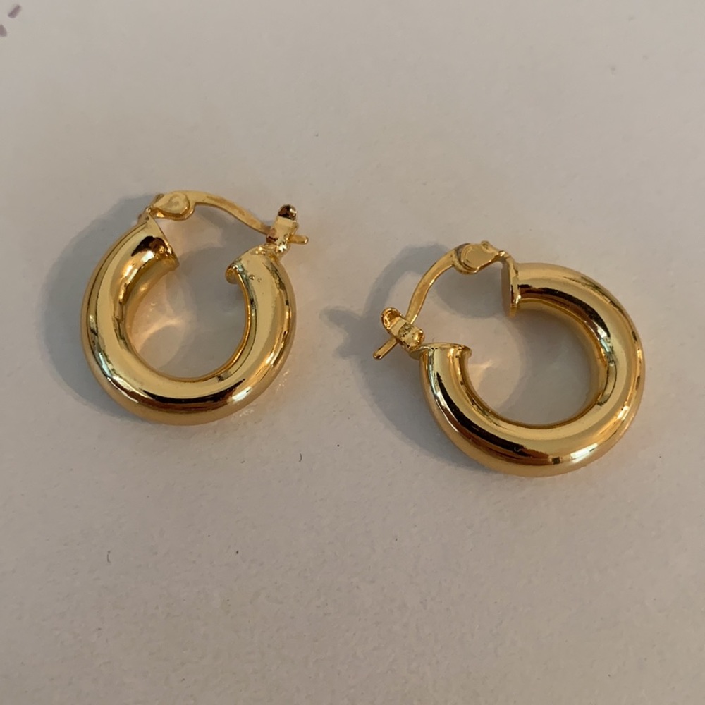 18K Gold Filled Thick Hoops - Gold Thick Hoop Earrings - Simple Thick Hoop